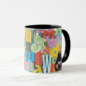 Wonder Woman Text Collage Mok (Voorkant rechts)