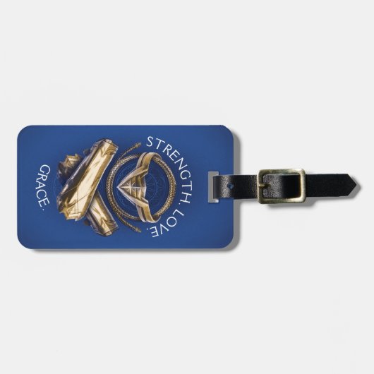 Wonder Woman Tiara, Lasso en Bracelets Bagagelabel (Voorkant horizontaal)