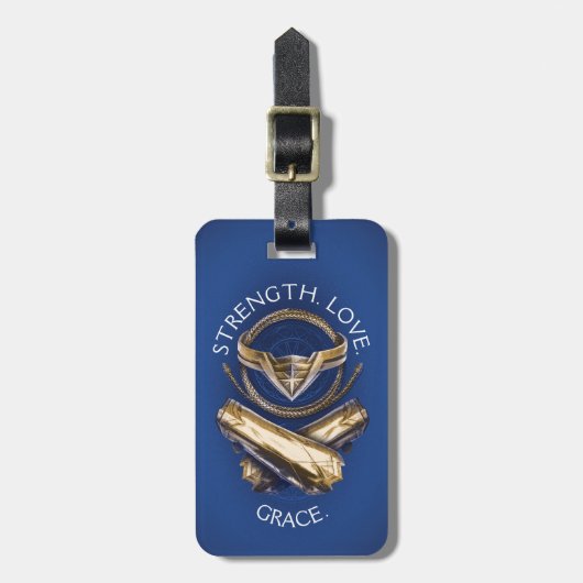 Wonder Woman Tiara, Lasso en Bracelets Bagagelabel (Voorkant verticaal)