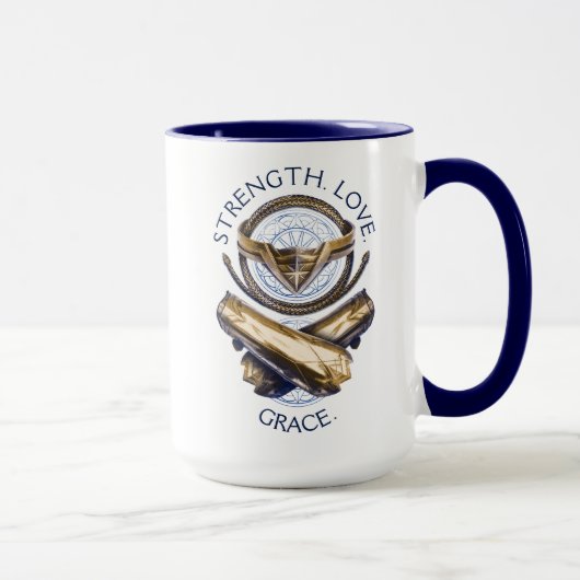 Wonder Woman Tiara, Lasso en Bracelets Mok (Rechts)