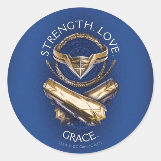 Wonder Woman Tiara, Lasso en Bracelets Ronde Sticker (Voorkant)