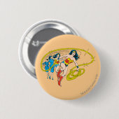 Wonder Woman Transform Ronde Button 5,7 Cm (Voorkant /achterkant)