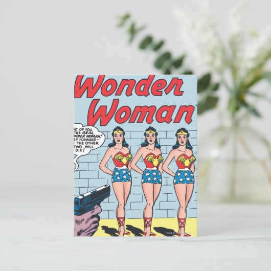 Wonder Woman Triple Identity Briefkaart (Staand voorkant)
