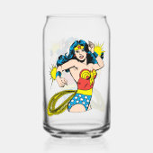 Wonder Woman Twist met glanzende boeien Blikvorm Glas (Voorkant)