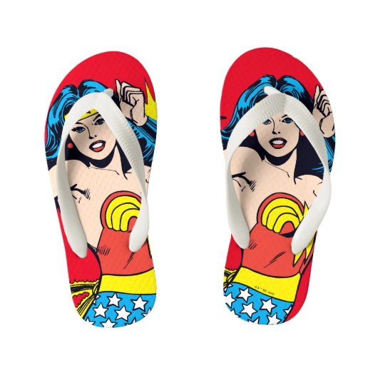 Wonder Woman Twist met glanzende boeien Kinder Teenslippers (Voetbed)
