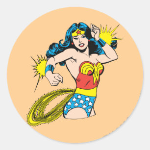 Wonder Woman Twist met glanzende boeien Ronde Sticker