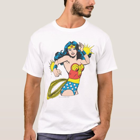 Wonder Woman Twist met glanzende boeien T-shirt (Voorkant)