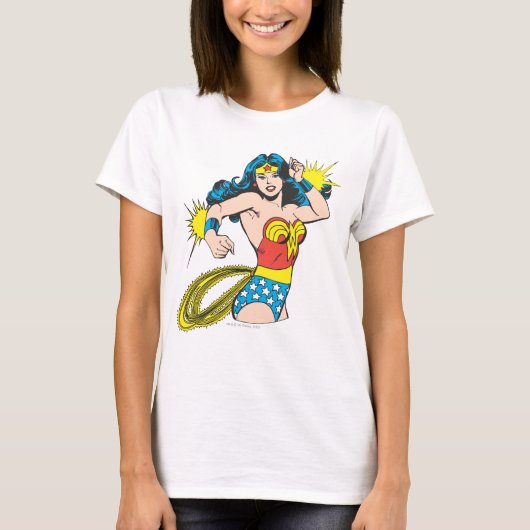 Wonder Woman Twist met glanzende boeien T-shirt (Voorkant)