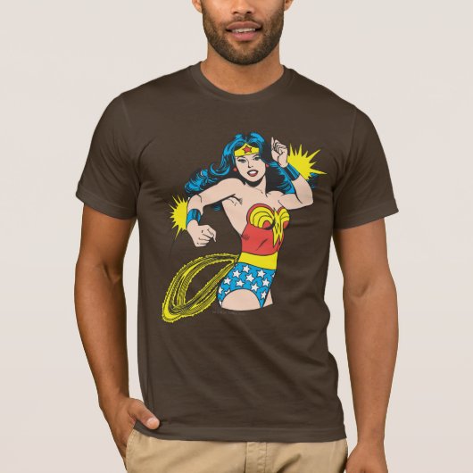 Wonder Woman Twist met glanzende boeien T-shirt (Voorkant)