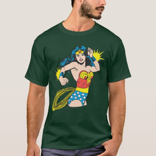 Wonder Woman Twist met glanzende boeien T-shirt (Voorkant)