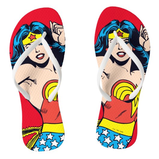 Wonder Woman Twist met glanzende boeien Teenslippers (Voetbed)