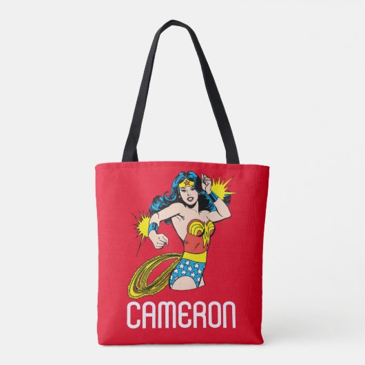 Wonder Woman Twist met glanzende boeien Tote Bag (Achterkant)