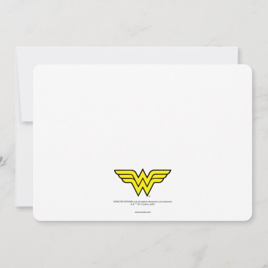 Wonder Woman | Uitnodiging tot Baby shower van Sup (Achterkant)