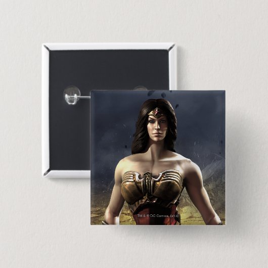 Wonder Woman Vierkante Button 5,1 Cm (Voorkant /achterkant)