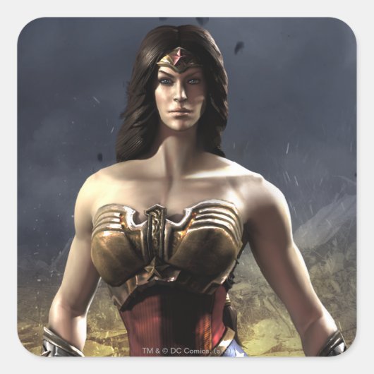 Wonder Woman Vierkante Sticker (Voorkant)