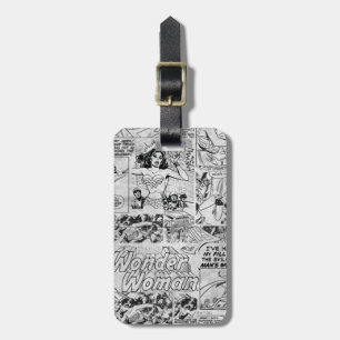 Wonder Woman Vintage Stripboek Patroon Bagagelabel