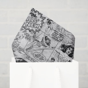 Wonder Woman Vintage Stripboek Patroon Tissuepapier