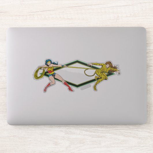 Wonder Woman vs Cheetah Sticker (Computer)