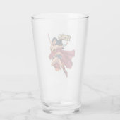 Wonder Woman Wearing Cape Glas (Achterkant)