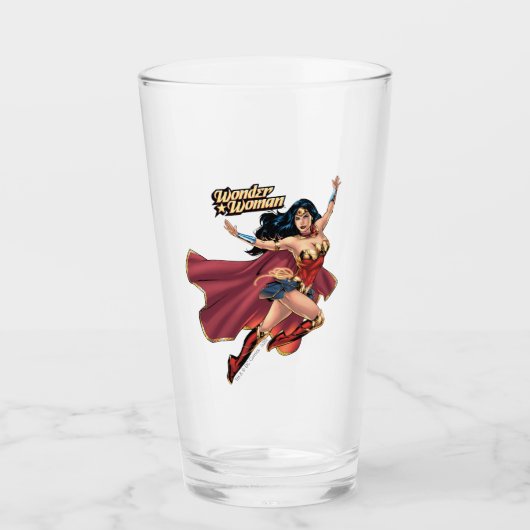 Wonder Woman Wearing Cape Glas (Voorkant)