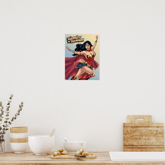 Wonder Woman Wearing Cape Poster (Keuken)