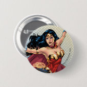 Wonder Woman Wearing Cape Ronde Button 5,7 Cm (Voorkant /achterkant)