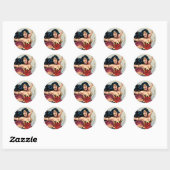Wonder Woman Wearing Cape Ronde Sticker (Vel)