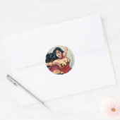 Wonder Woman Wearing Cape Ronde Sticker (Envelop)