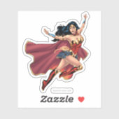 Wonder Woman Wearing Cape Sticker (Vel)