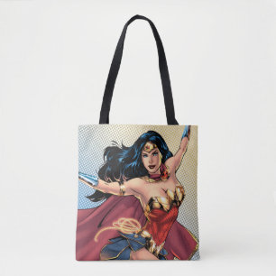 Wonder Woman Wearing Cape Tote Bag