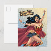 Wonder Woman Wearing Cape Uitnodiging Briefkaart (Voorkant / Achterkant)