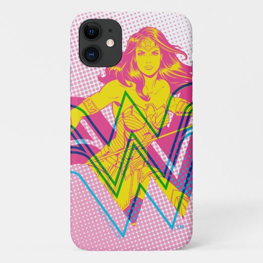 Wonder Woman Yellow-Pink Comic Art Logo Case-Mate iPhone Case (Achterkant)