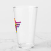 Wonder Woman Yellow-Pink Comic Art Logo Glas (Links)