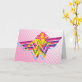 Wonder Woman Yellow-Pink Comic Art Logo Kaart (Gele Bloem)