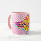 Wonder Woman Yellow-Pink Comic Art Logo Mok (Voorkant links)