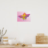 Wonder Woman Yellow-Pink Comic Art Logo Poster (Keuken)