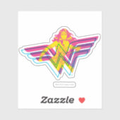 Wonder Woman Yellow-Pink Comic Art Logo Sticker (Vel)