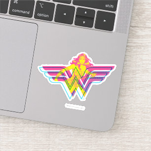 Wonder Woman Yellow-Pink Comic Art Logo Sticker