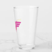 Wonder Woman Yellow-Pink Halftone Gradiënt Logo Glas (Links)