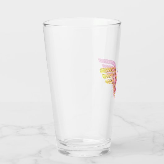 Wonder Woman Yellow-Pink Halftone Gradiënt Logo Glas (Rechts)