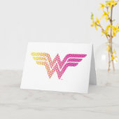 Wonder Woman Yellow-Pink Halftone Gradiënt Logo Kaart (Gele Bloem)
