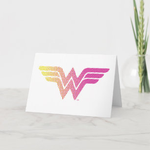 Wonder Woman Yellow-Pink Halftone Gradiënt Logo Kaart