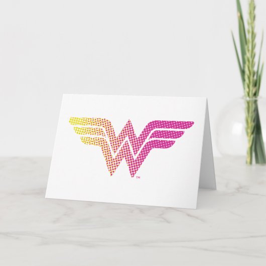 Wonder Woman Yellow-Pink Halftone Gradiënt Logo Kaart (Voorkant)
