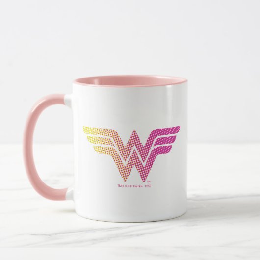 Wonder Woman Yellow-Pink Halftone Gradiënt Logo Mok (Links)
