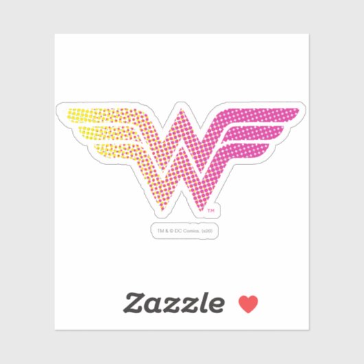 Wonder Woman Yellow-Pink Halftone Gradiënt Logo Sticker (Vel)