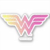 Wonder Woman Yellow-Pink Halftone Gradiënt Logo Sticker (Voorkant)