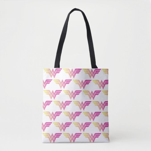Wonder Woman Yellow-Pink Halftone Gradiënt Logo Tote Bag (Voorkant)