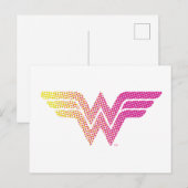 Wonder Woman Yellow-Pink Halftone Gradiënt Logo Uitnodiging Briefkaart (Voorkant / Achterkant)