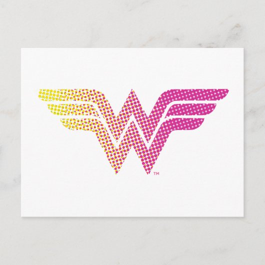Wonder Woman Yellow-Pink Halftone Gradiënt Logo Uitnodiging Briefkaart (Voorkant)