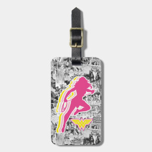 Wonder Woman Yellow-roze Gelaagde Silhouette Bagagelabel